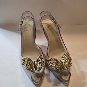 Melissa Lavender and Gold Butterfly Heels
